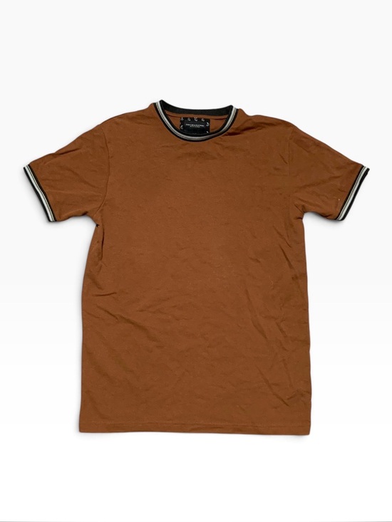 Denim & Flower Other - Denim & Flower Rust Brown Short-Sleeve Tee with Black & White Trim